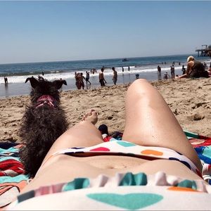 Wildfox Reversible Heart Bikini Top XS Bottom Smal